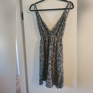 Chic Black and White Paisley Dress